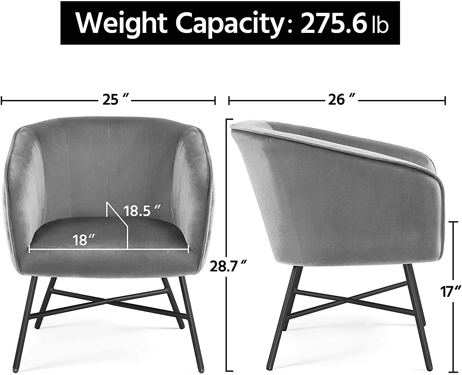 Living Room  Upholstered Armchair Velvet SET