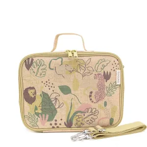 Lunch Box Raw Linen- Jungle Cats