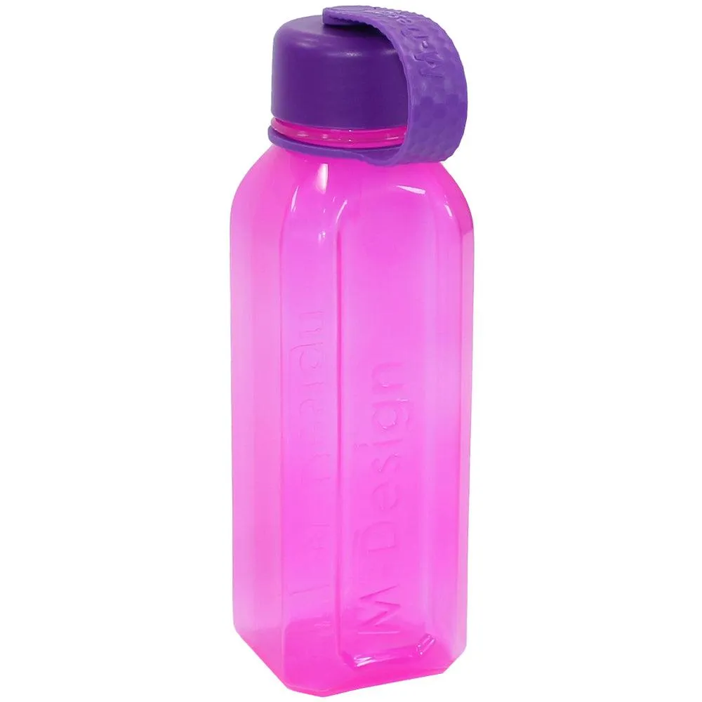 M Design Square Bottle with Strap 650ml - Pink