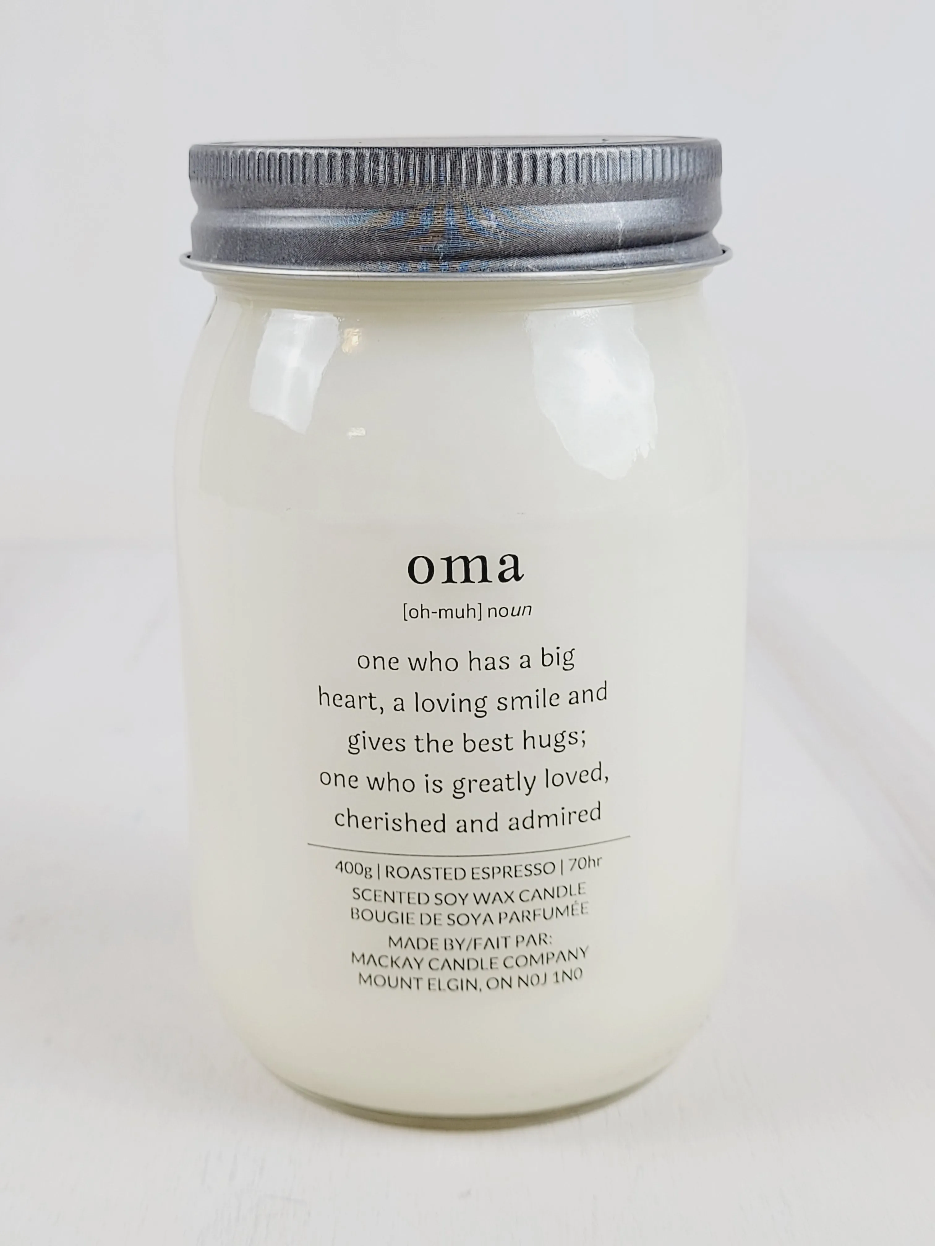 Mackay Candle Company, Definition Candles - Oma