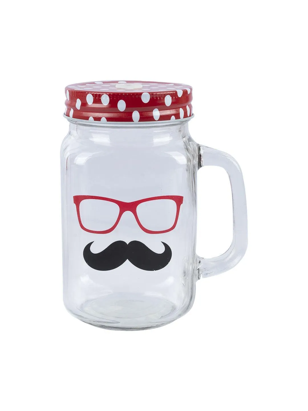 Mason Mug With Straw Set Of 2 (Each 450 Ml)