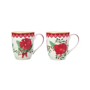 Maxwell & Williams Mistletoe Coupe Mug 350ML Set of 2 Gift Boxed DX1232