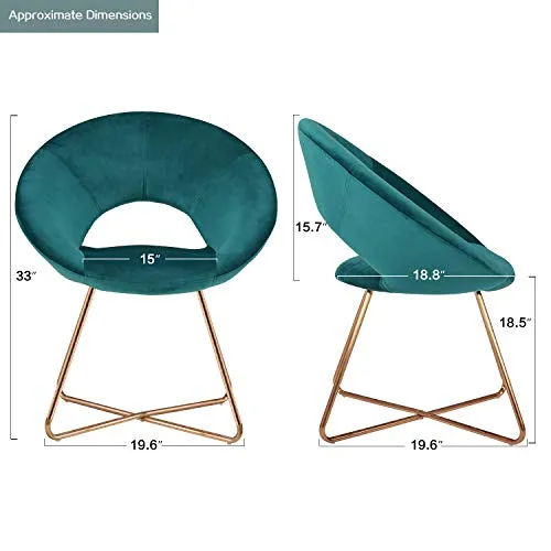 Mid-Century Retro Modern Velvet Upholstered Lounge Chair,Set of 2