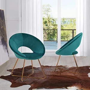 Mid-Century Retro Modern Velvet Upholstered Lounge Chair,Set of 2