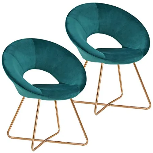 Mid-Century Retro Modern Velvet Upholstered Lounge Chair,Set of 2