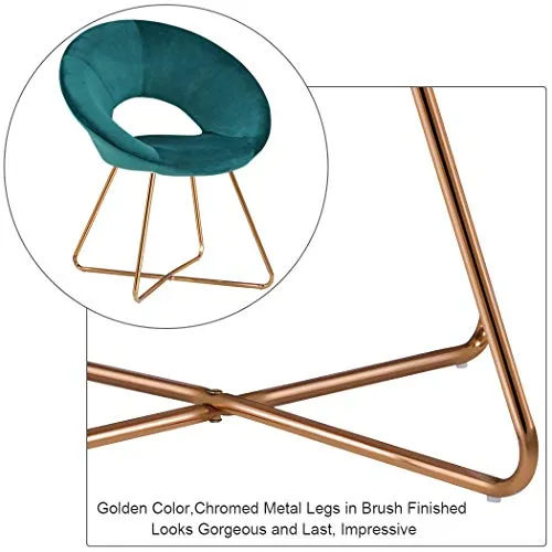 Mid-Century Retro Modern Velvet Upholstered Lounge Chair,Set of 2