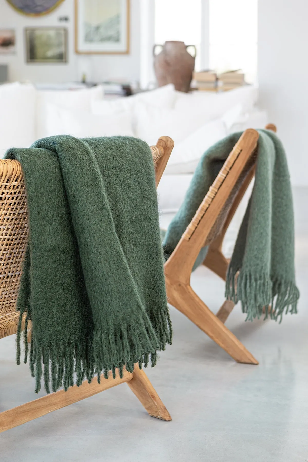 Mohair Blanket Rolled Fringe