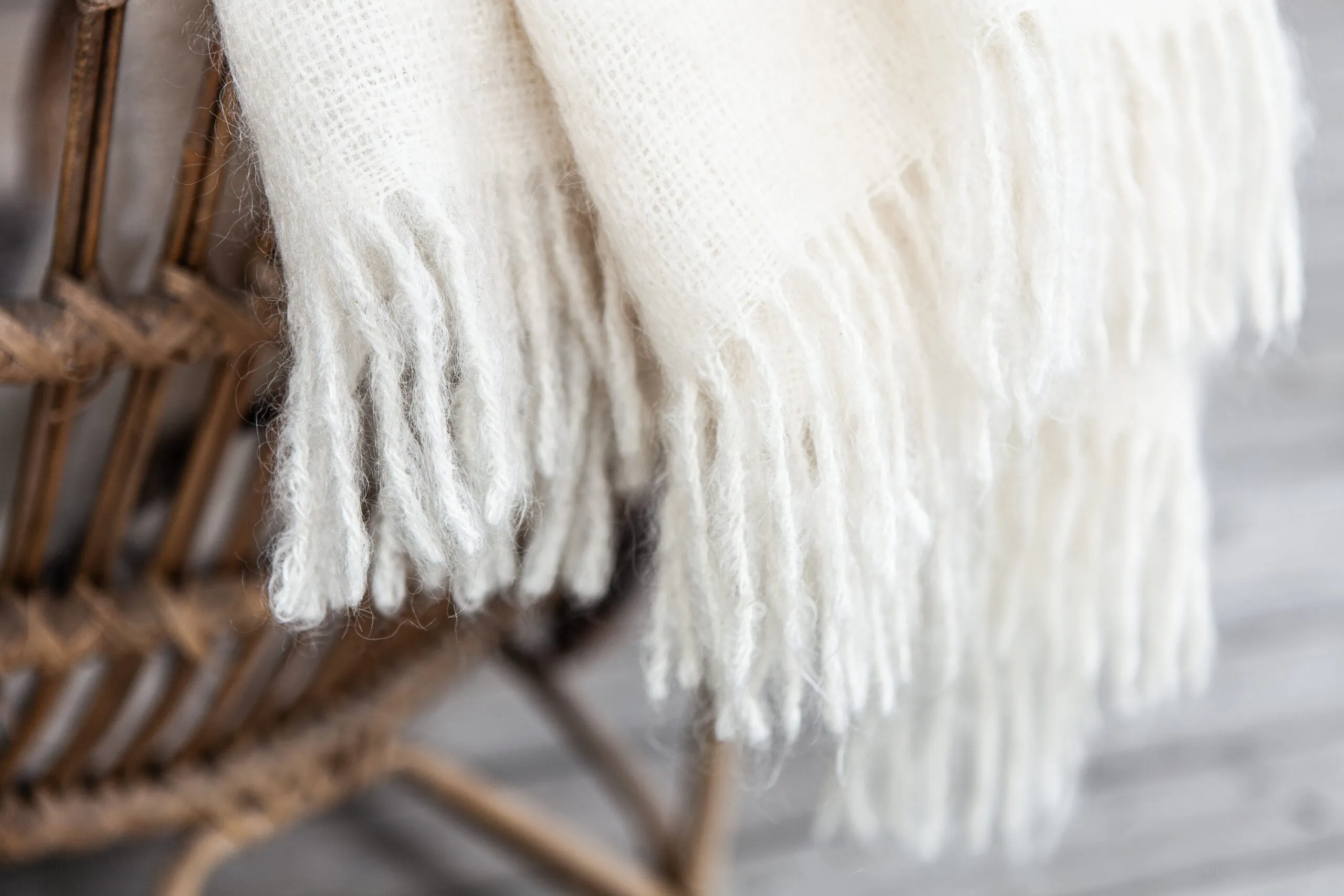 Mohair Blanket Rolled Fringe