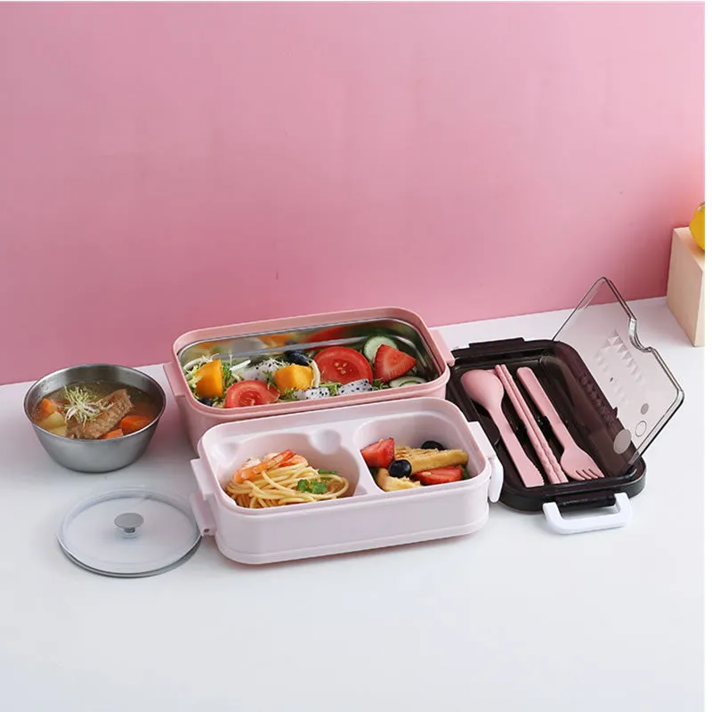 Multi-Layer Divisible Lunch Box Id-71 Pink
