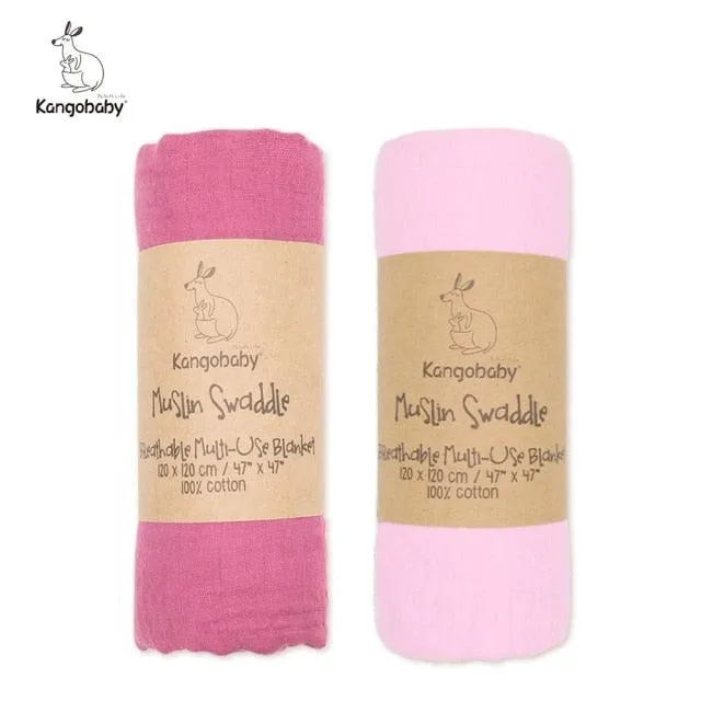 Organic Cotton Baby Swaddle Blankets - Set of 2