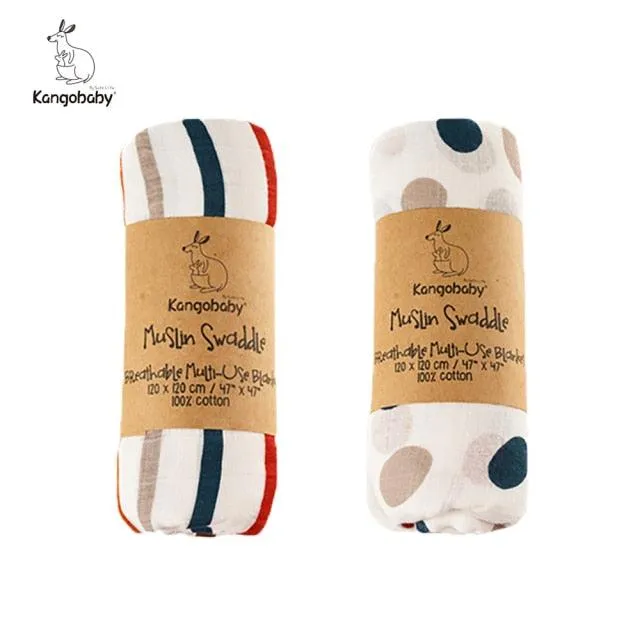 Organic Cotton Baby Swaddle Blankets - Set of 2