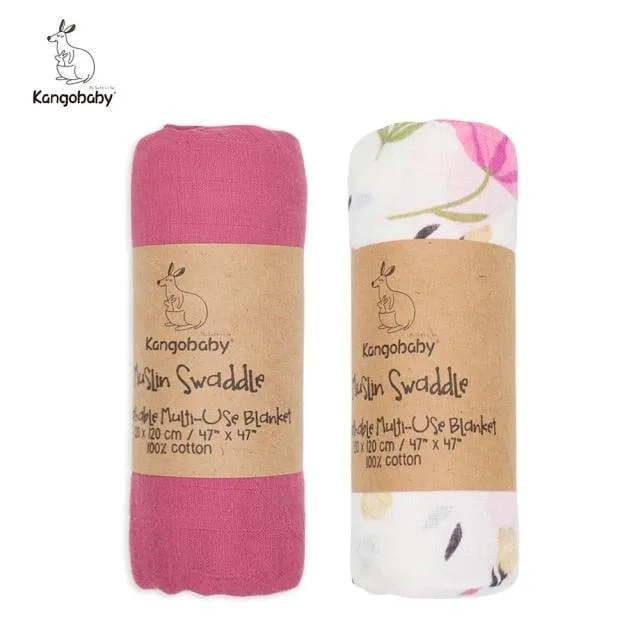 Organic Cotton Baby Swaddle Blankets - Set of 2