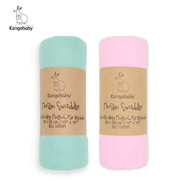 Organic Cotton Baby Swaddle Blankets - Set of 2