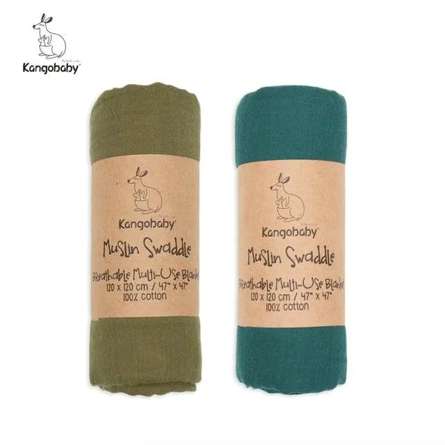 Organic Cotton Baby Swaddle Blankets - Set of 2