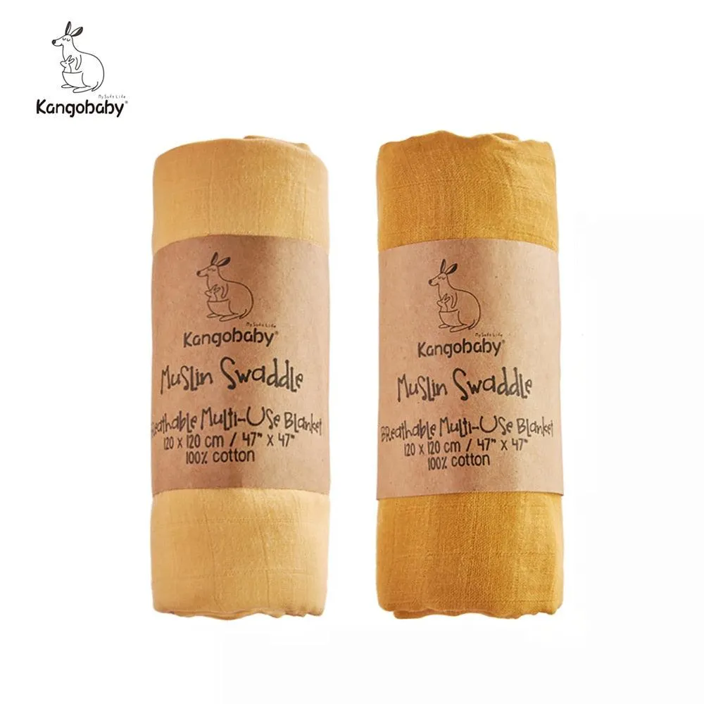 Organic Cotton Baby Swaddle Blankets - Set of 2