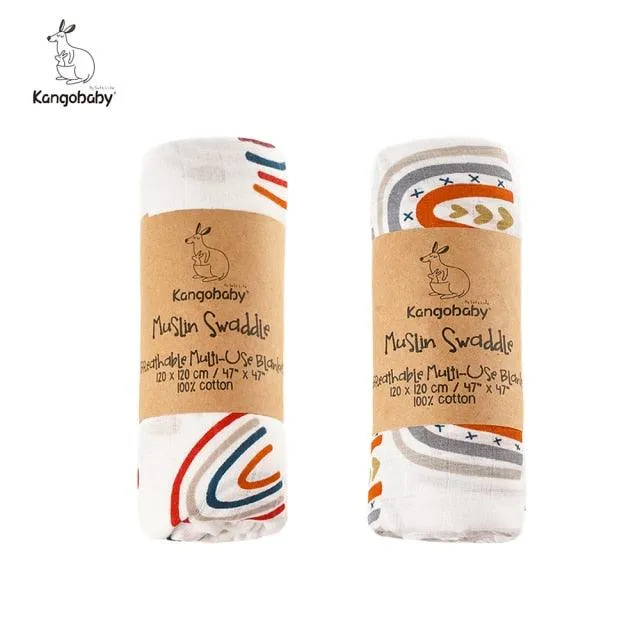 Organic Cotton Baby Swaddle Blankets - Set of 2