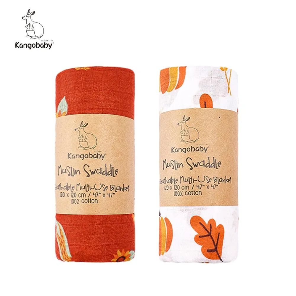 Organic Cotton Baby Swaddle Blankets - Set of 2