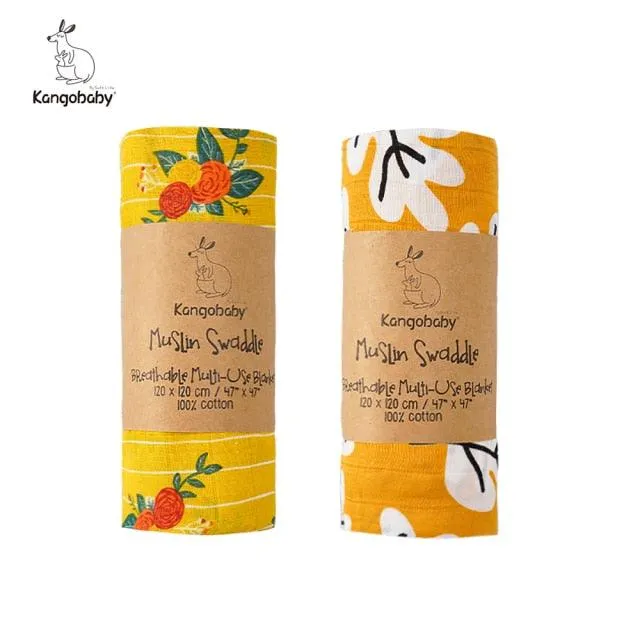 Organic Cotton Baby Swaddle Blankets - Set of 2