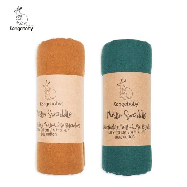 Organic Cotton Baby Swaddle Blankets - Set of 2