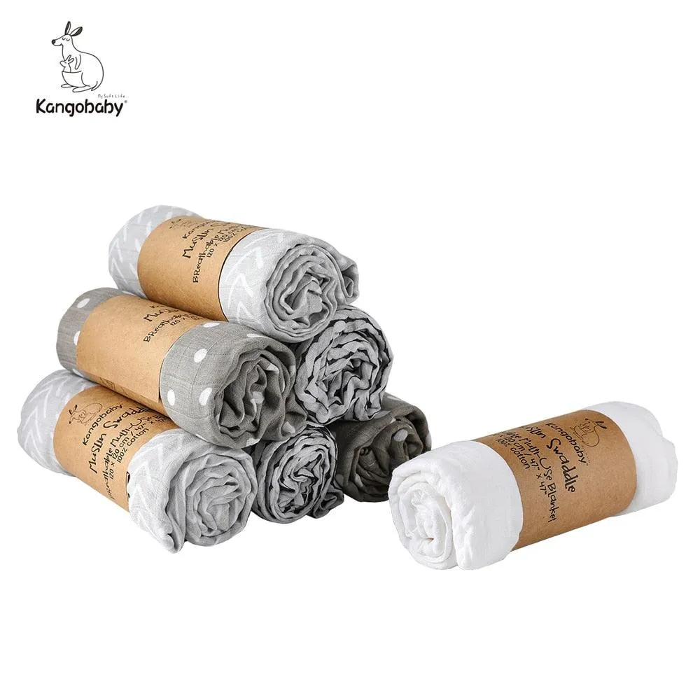 Organic Cotton Baby Swaddle Blankets - Set of 2