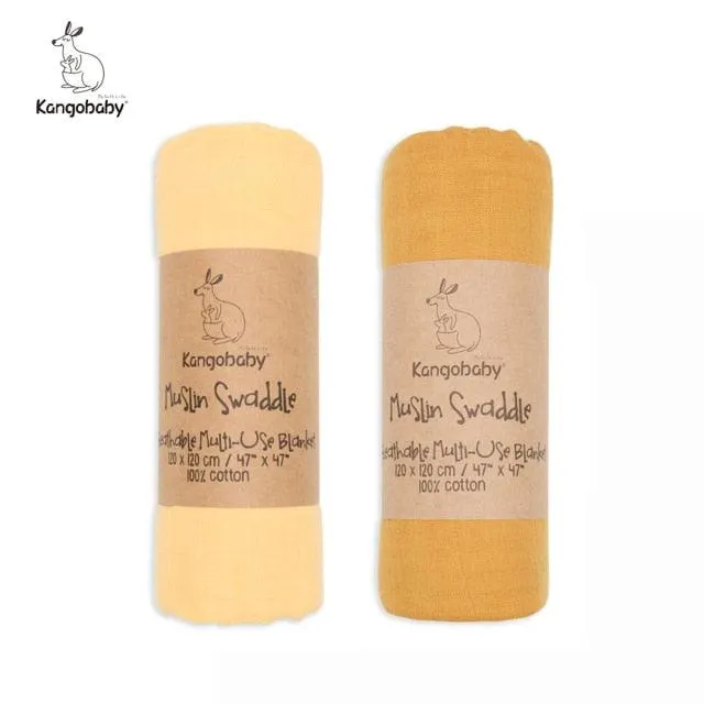 Organic Cotton Baby Swaddle Blankets - Set of 2