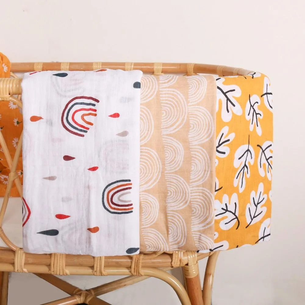 Organic Cotton Baby Swaddle Blankets - Set of 2