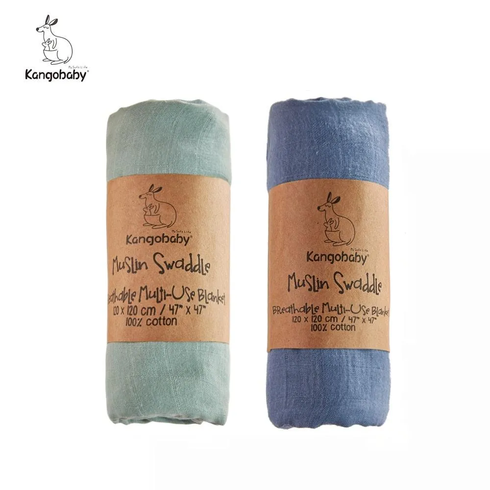 Organic Cotton Baby Swaddle Blankets - Set of 2