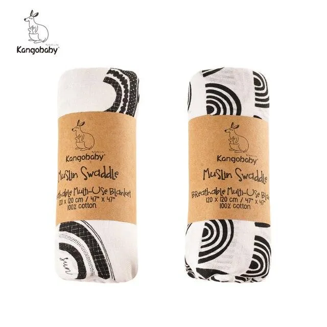 Organic Cotton Baby Swaddle Blankets - Set of 2