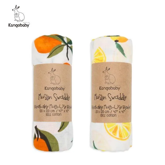 Organic Cotton Baby Swaddle Blankets - Set of 2