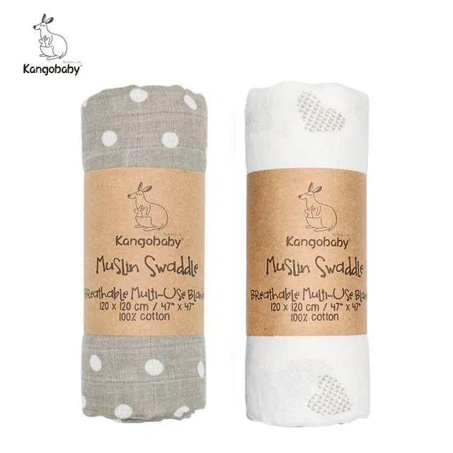 Organic Cotton Baby Swaddle Blankets - Set of 2