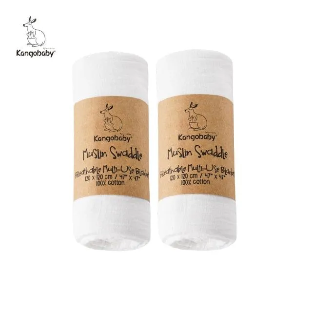 Organic Cotton Baby Swaddle Blankets - Set of 2