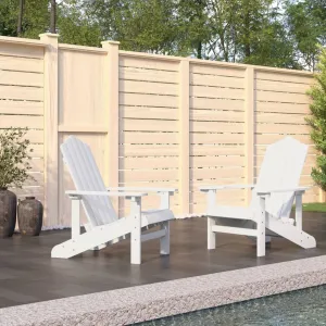 Patio Adirondack Chairs 2 pcs HDPE White