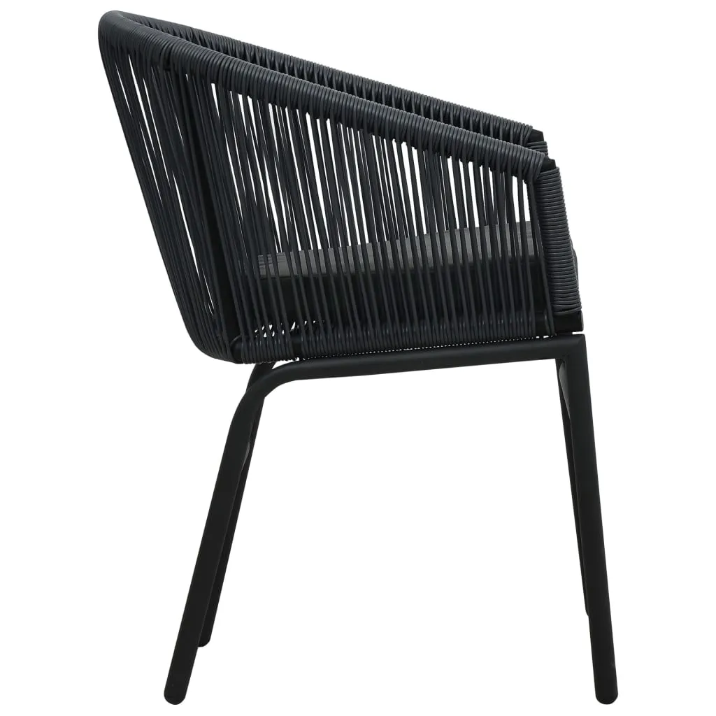 Patio Chairs 2 Pcs Wicker Patio Dining Chair with Cushion PE Rattan