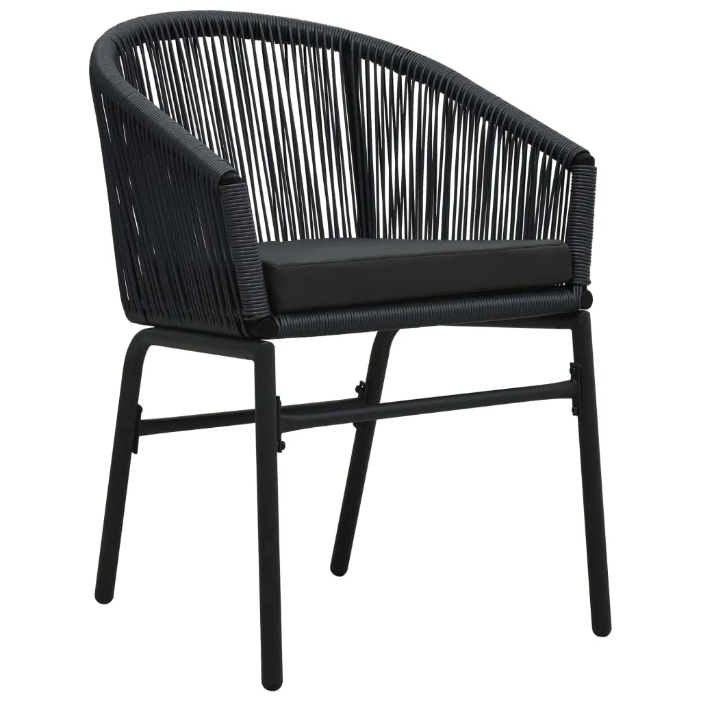 Patio Chairs 2 Pcs Wicker Patio Dining Chair with Cushion PE Rattan