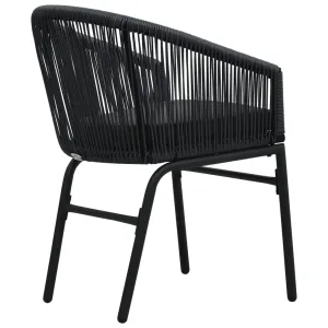 Patio Chairs 2 Pcs Wicker Patio Dining Chair with Cushion PE Rattan