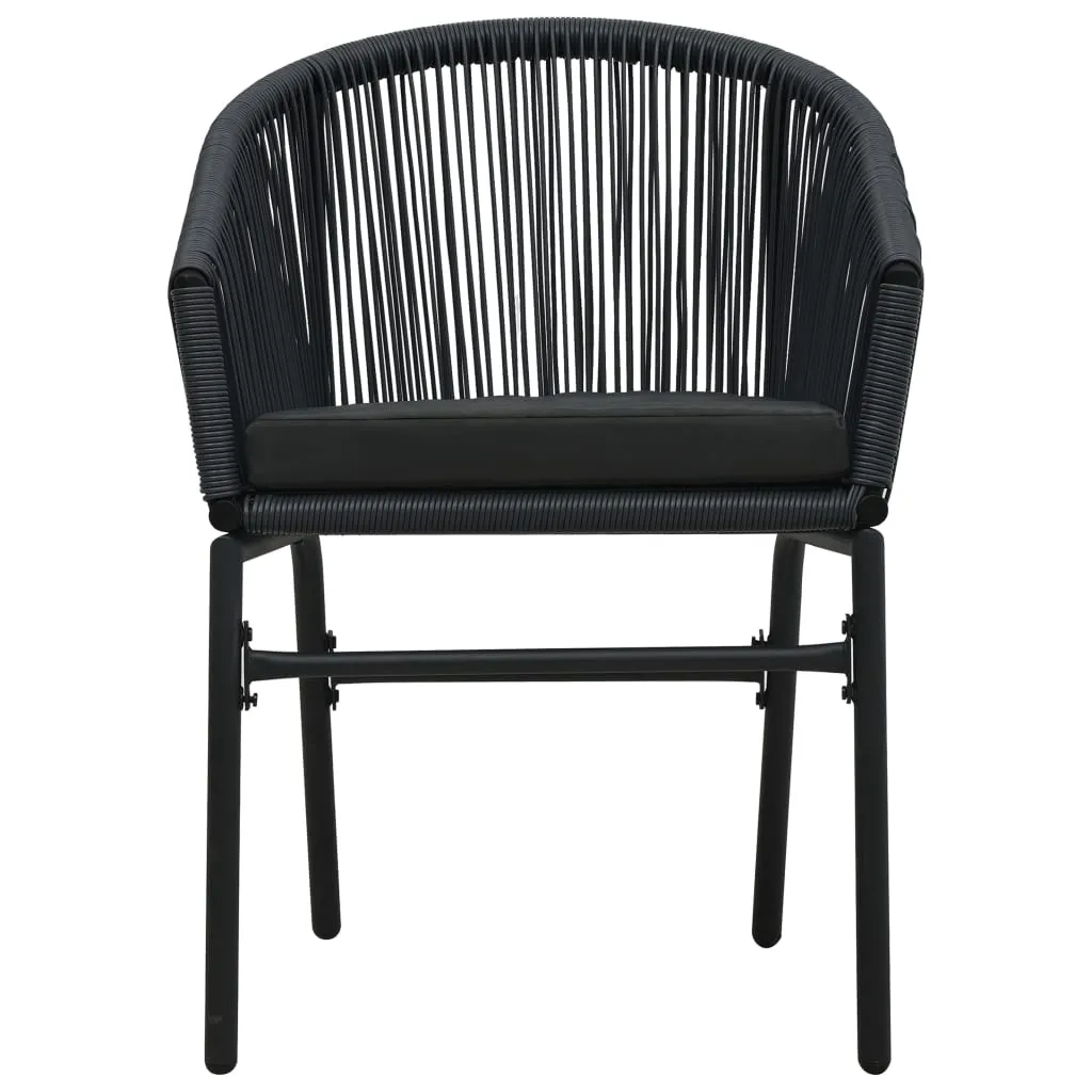 Patio Chairs 2 Pcs Wicker Patio Dining Chair with Cushion PE Rattan