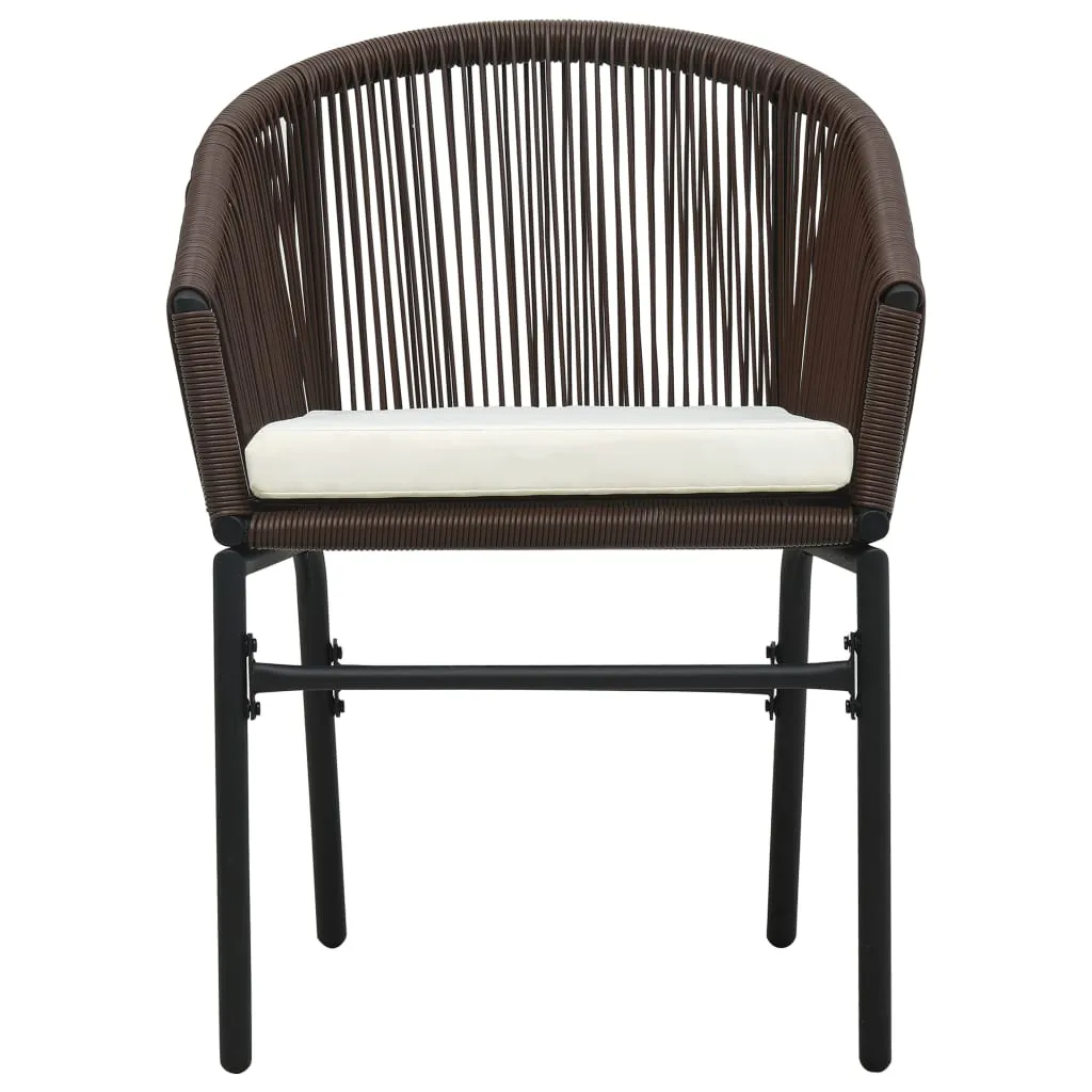 Patio Chairs 2 Pcs Wicker Patio Dining Chair with Cushion PE Rattan