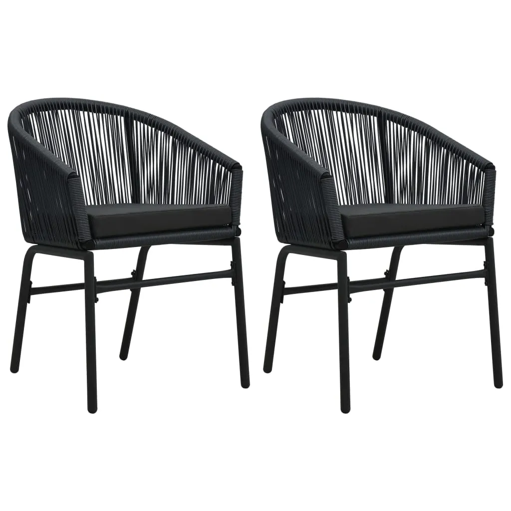 Patio Chairs 2 Pcs Wicker Patio Dining Chair with Cushion PE Rattan