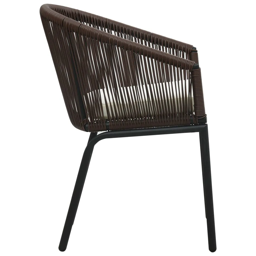 Patio Chairs 2 Pcs Wicker Patio Dining Chair with Cushion PE Rattan