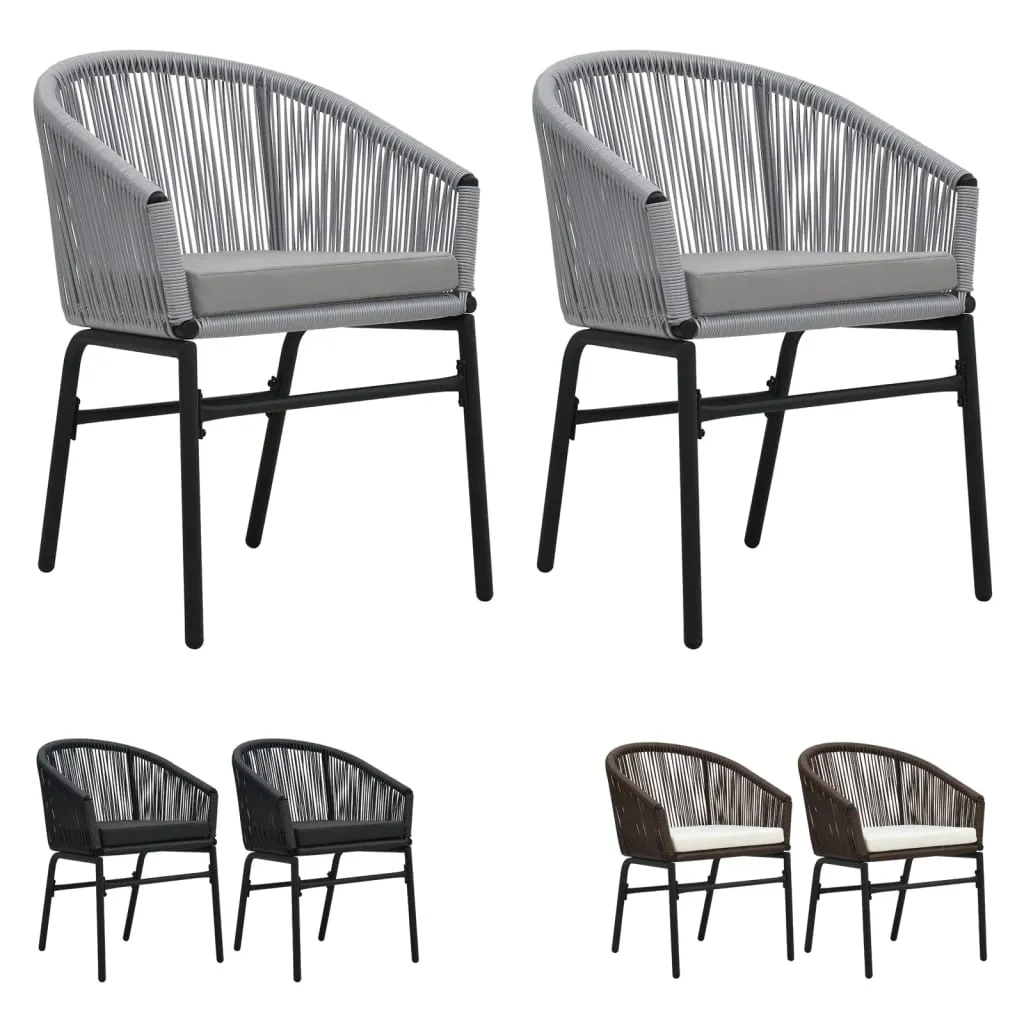 Patio Chairs 2 Pcs Wicker Patio Dining Chair with Cushion PE Rattan