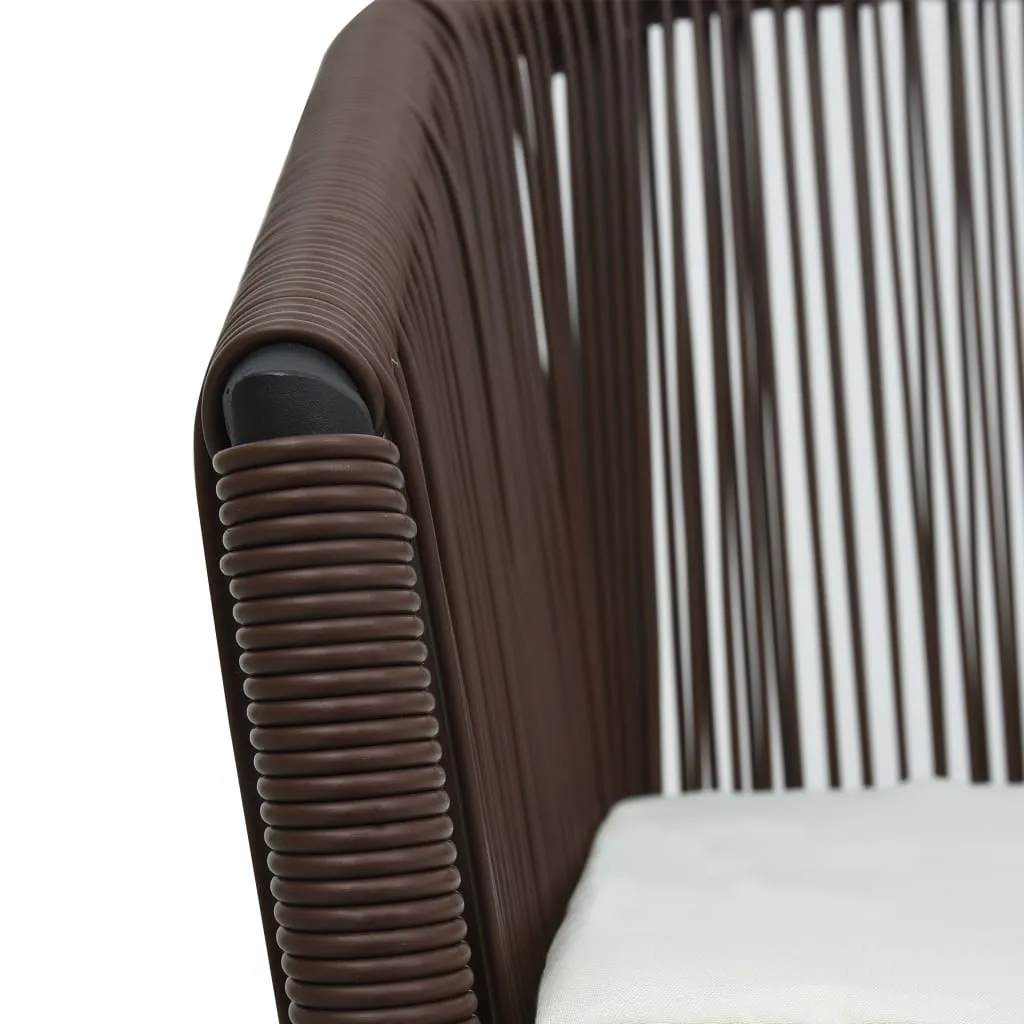 Patio Chairs 2 Pcs Wicker Patio Dining Chair with Cushion PE Rattan