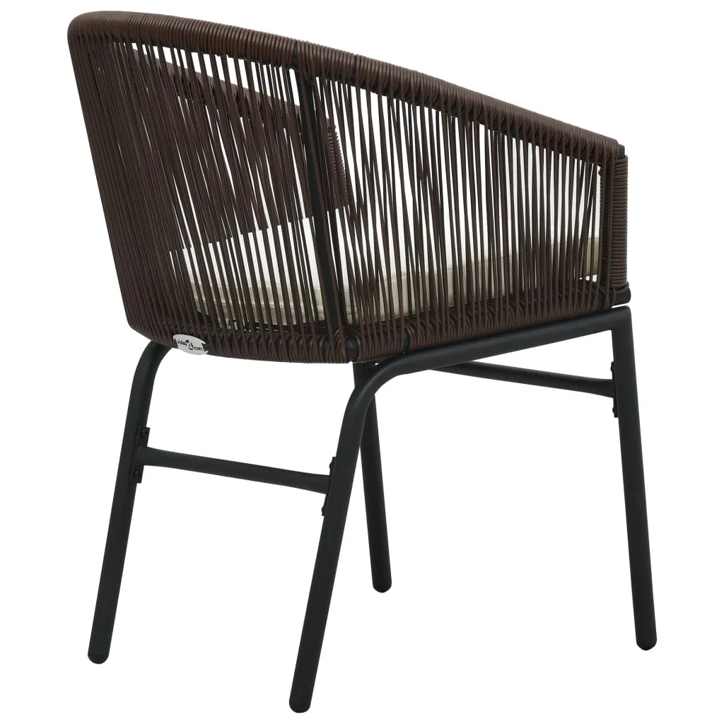 Patio Chairs 2 Pcs Wicker Patio Dining Chair with Cushion PE Rattan