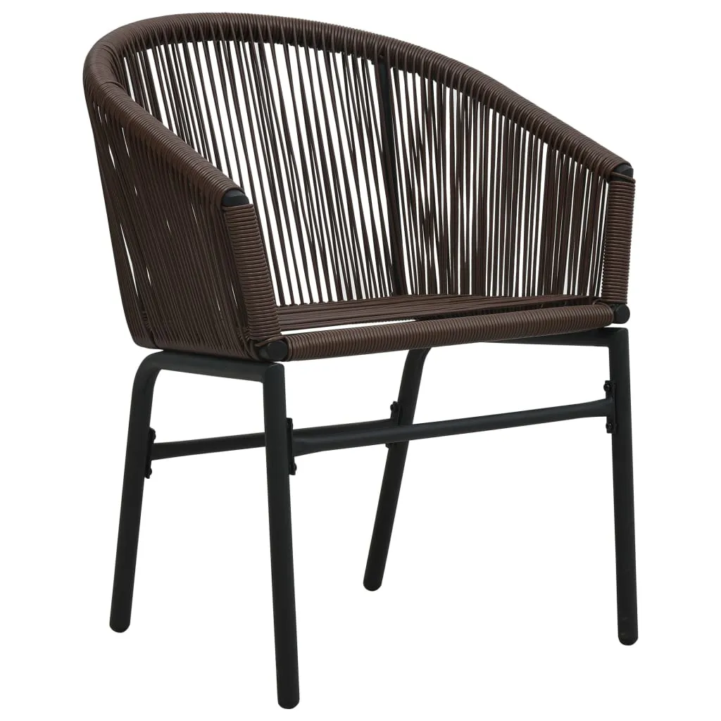 Patio Chairs 2 Pcs Wicker Patio Dining Chair with Cushion PE Rattan