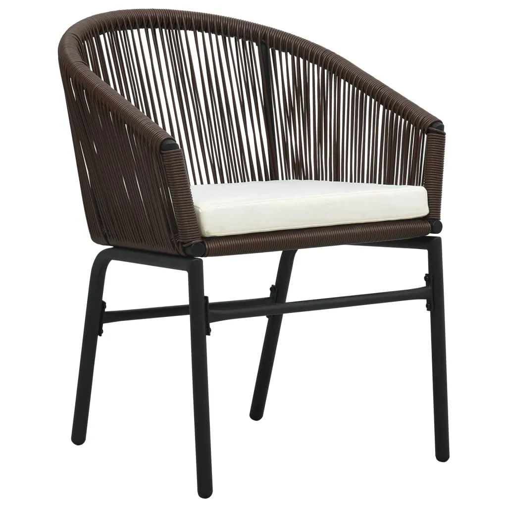 Patio Chairs 2 Pcs Wicker Patio Dining Chair with Cushion PE Rattan