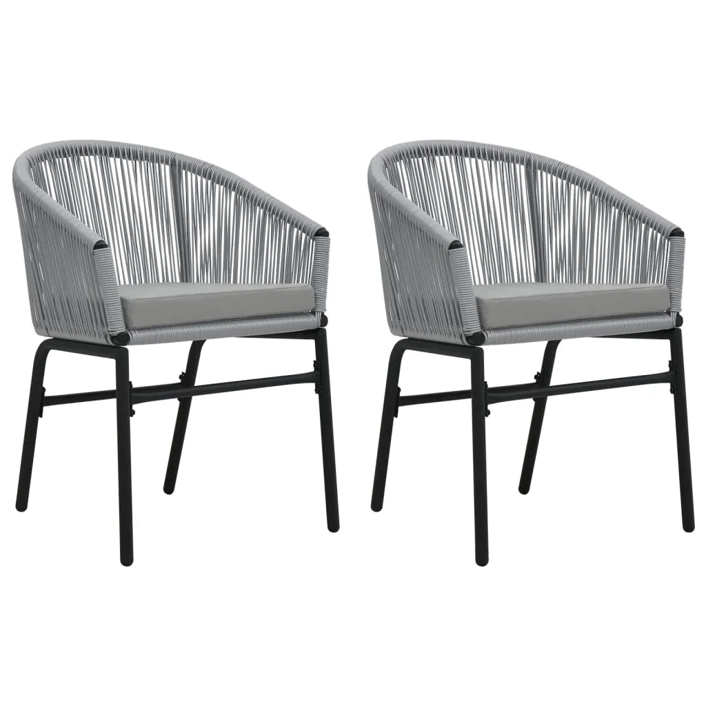 Patio Chairs 2 Pcs Wicker Patio Dining Chair with Cushion PE Rattan