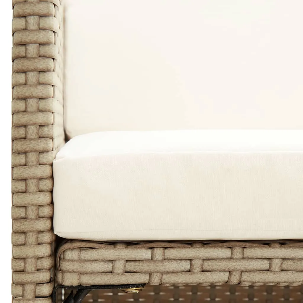 Patio Chairs with Cushions 2 pcs Poly Rattan Beige