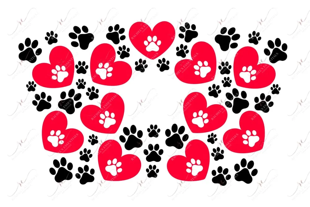 Paw and hearts - cold cup wrap