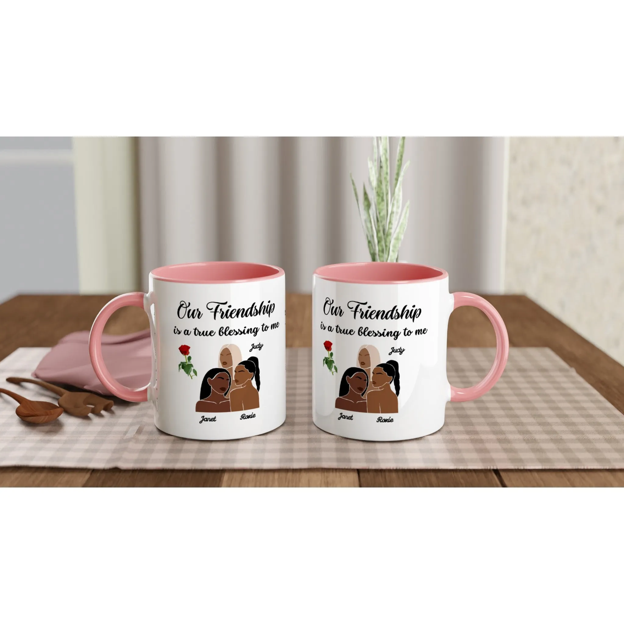 Personalized (Option) White 11oz Ceramic Mug with Color Inside