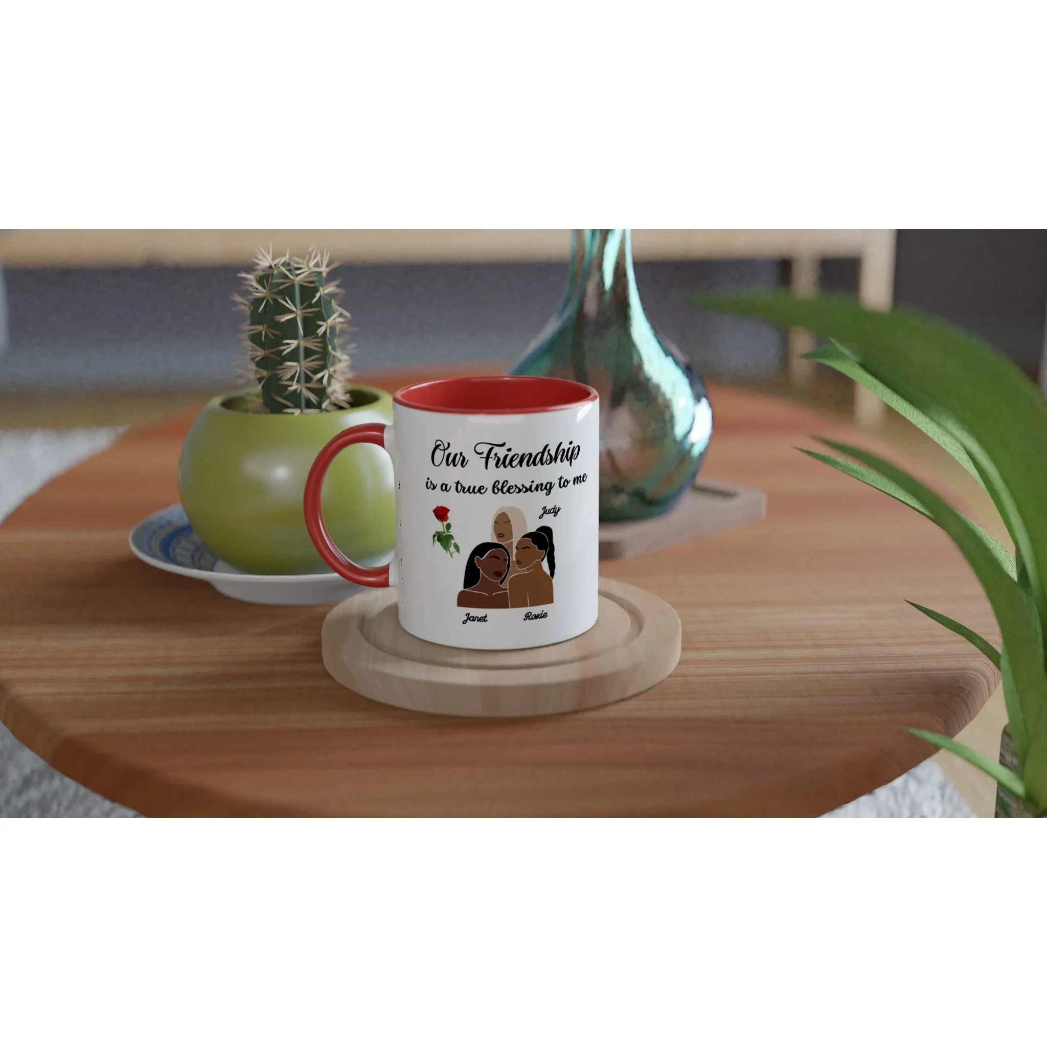 Personalized (Option) White 11oz Ceramic Mug with Color Inside
