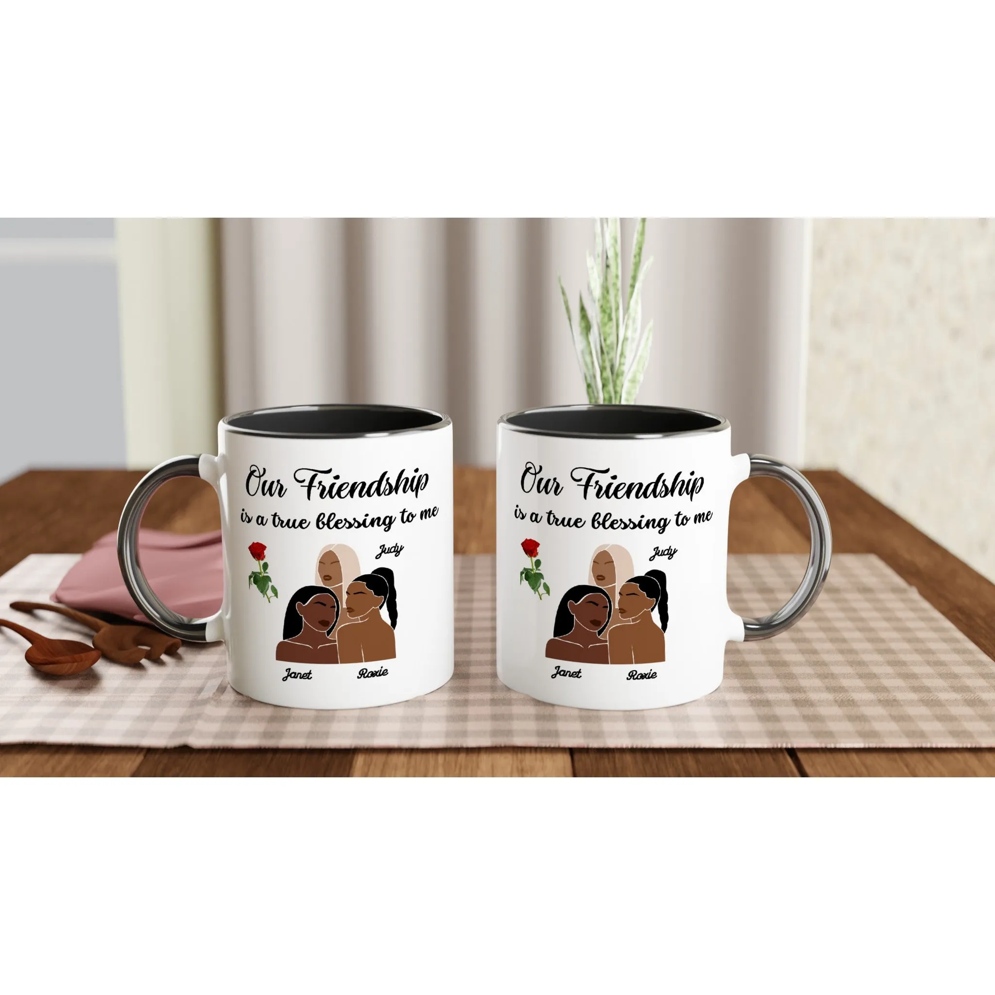 Personalized (Option) White 11oz Ceramic Mug with Color Inside